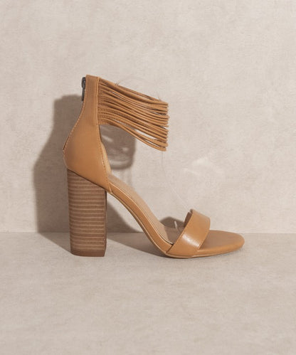 Blair - Thick Ankle Strap Block Heel - Cactus Cowgirl