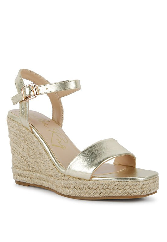 Shimmer Woven Wedge Sandals - Cactus Cowgirl