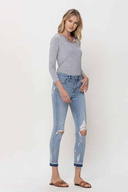 Beach House Mid Rise Crop Skinny Jean by Flying Monkey - Cactus Cowgirl